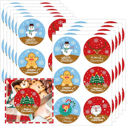 300 Pcs Merry Christmas Stickers 2Inch Tree Santa Clause Snowman Deer Gift Tag Sticker Christmas Gift Labels Holiday Present (Online Order Only)