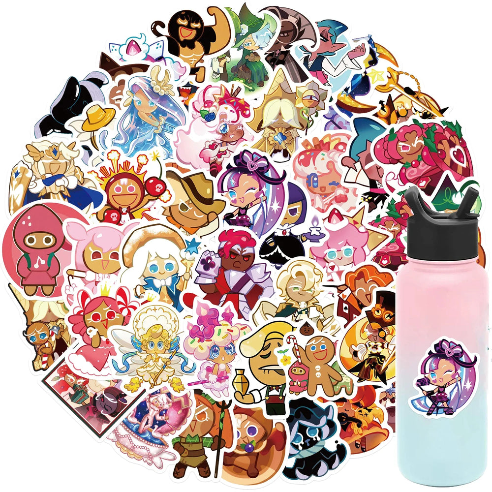 50PCS Cookie Run Kingdom Stickers Toys Skateboard Guitar Computer Refrigerator Desk Cartoon Cute Creative Graffiti Sticker (ONLINE ORDER ONLY)