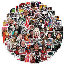 10/30/50/100PCS Mixed Horror Movie Thriller Character Stickers Graffiti Skateboard Phone Guitar Suitcase Bumper Decals Kids Toy (Online Order Only)