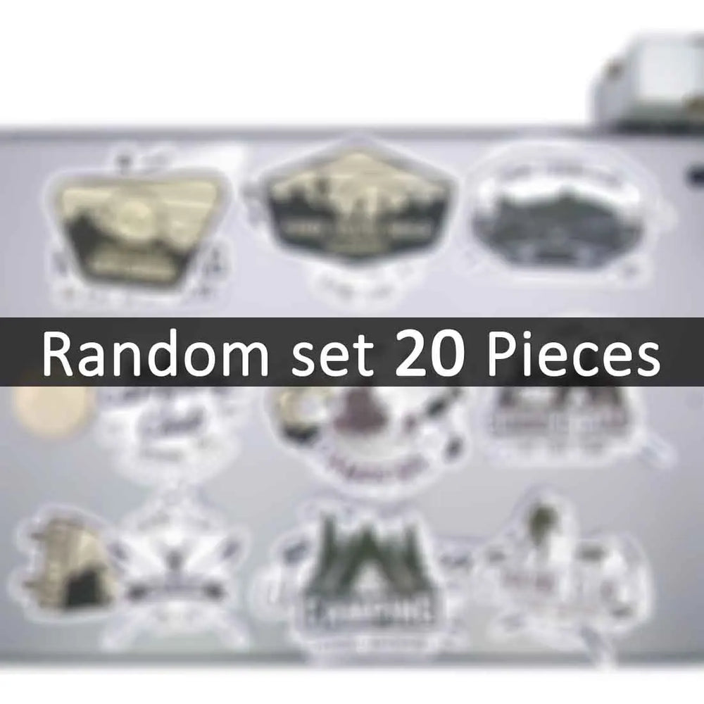 20/30/56Pieces Outdoor Trip Camping Hiking Climbing Fishing Travel Stickers for Luggage Bike Car Motorcycle Phone Laptop Sticker (Online Order Only)