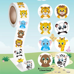 100-500pcs Cartoon Animal Reward Stickers 2.5cm/1inch DIY Decor Perfect For Learning Games Notebook Pad Fridge Gift Seal Labels (ONLINE ORDER ONLY)
