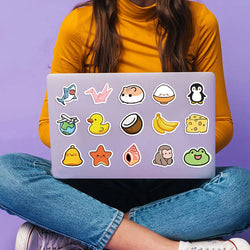 100pcs Cute Mini Animals Foods Cartoon Graffiti Stickers Phone Guitar Laptop Notebook Suitcase Cup Waterproof Sticker Kids Toy (ONLINE ORDER ONLY)