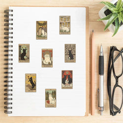 72PCS Cat Tarot Graffiti Sticker Mystery Divination Cartoon Decals DIY Laptop Bicycle Motorcycle Phone Car Sticker Toys (ONLINE ORDER ONLY)