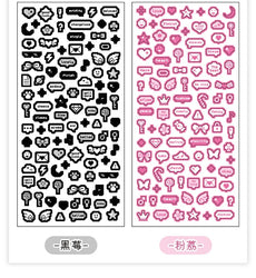 Korea Ins Cute Pixel Dialog Series Decorative Sticker Hand Account Idol Card DIY Material Sticker Personalized Kawaii Stationery (ONLINE ORDER ONLY)
