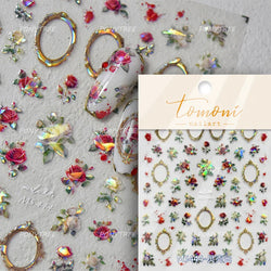Retro Rose Flowers Bowknot Petal Romantic 5D Soft Embossed Relief Self Adhesive Nail Art Decoration Stickers 3D Manicure Decals (ONLINE ORDER ONLY)