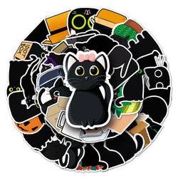 10/30/50PCS Cartoon Black Cat Stickers Cute Decals Phone Notebook Fridge Phone Laptop Luggage Suitcase Decoration Kids DIY Toy (ONLINE ORDER ONLY)