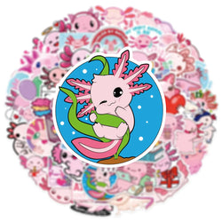 Axolotl Cartoon Stickers for Phone Laptop Luggage Skateboard Kids (Online Order Only)