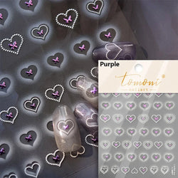 Colored Crystal Star Love Heart Shiny Silver Hollowed Smudging Rainbow Flower Jelly Embossed Nail Art Stickers Manicure Decals (ONLINE ORDER ONLY)