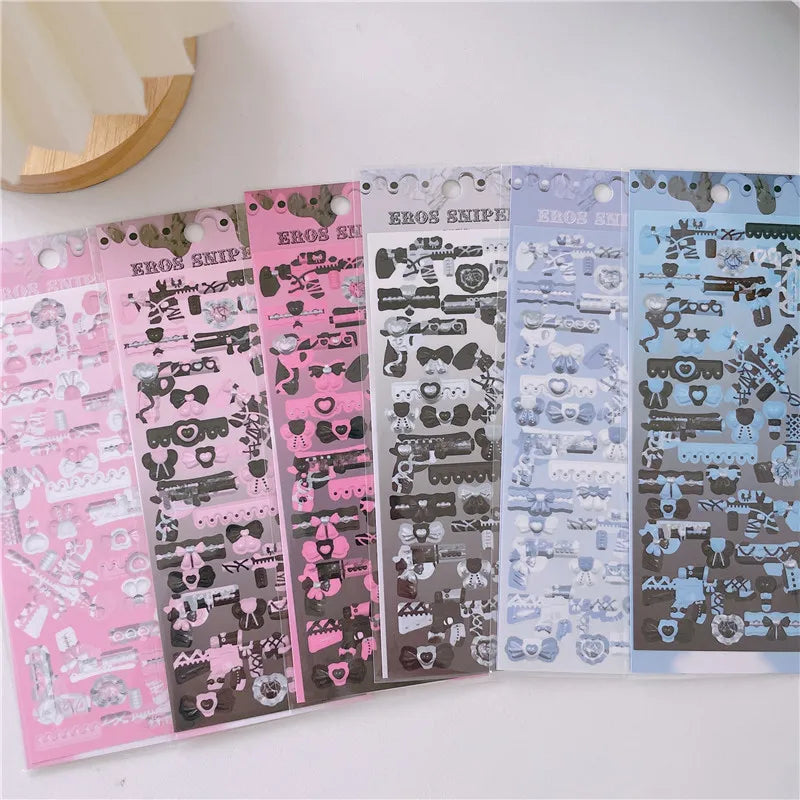 Cute Sweet Cool Gun Decorative Stickers Korean ins Hand Account Idol Card DIY Material Sticker Personalized Kawaii Stationery (ONLINE ORDER ONLY)