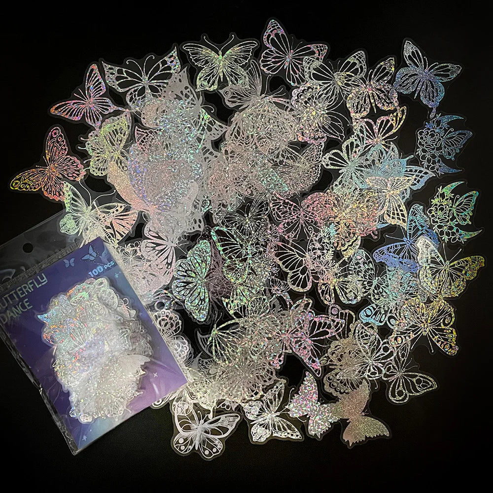 Holographic Butterfly Stickers - Aesthetic Transparent Decals for Luggage & Laptop (Online Order Only)