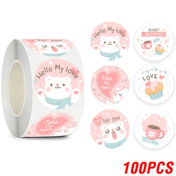 100-500pcs Cute Animal Encourage Sticker Kawaii Children Reward Stickers Creative School Supplies 2.5cm Circle Kids Toy Stickers (ONLINE ORDER ONLY)