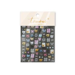Cute Little Cat Colourful Flower Bowknot Umbrella Rain Boot Paintings Paper Boat Daisy Duckling Nail Art Sticker Manicure Decals (ONLINE ORDER ONLY)