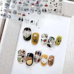 Line Cat Dog Bear Rabbit Chicken Animals Apple Cherry Cake Bowknot Butterfly Balloon Rainbow Nail Art Stickers Manicure Decals (ONLINE ORDER ONLY)
