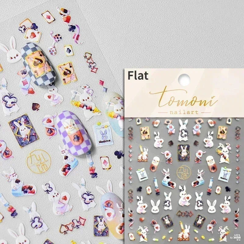 Cat Eye Shiny Blue Purple Spider Cross Love Heart Star Snake Web Jelly Thrilling Nail Art Stickers Manicure Decals Halloween (ONLINE ORDER ONLY)