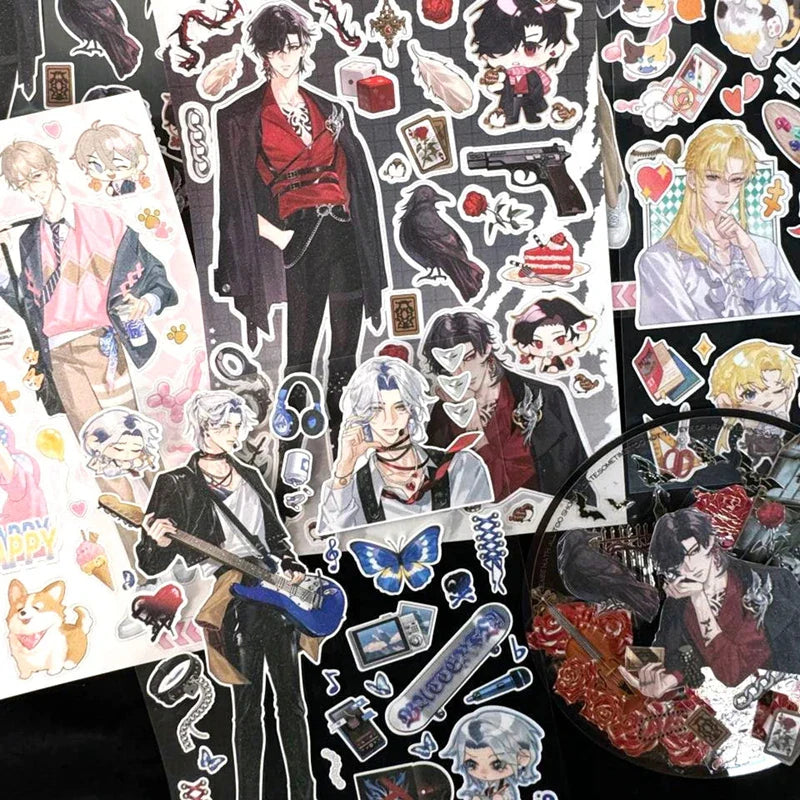1Pc Cute Anime Man Sticker Cartoon Cool Character Deco Scrapbook DIY Material Decoration Stationery Stickers (Online Order Only)