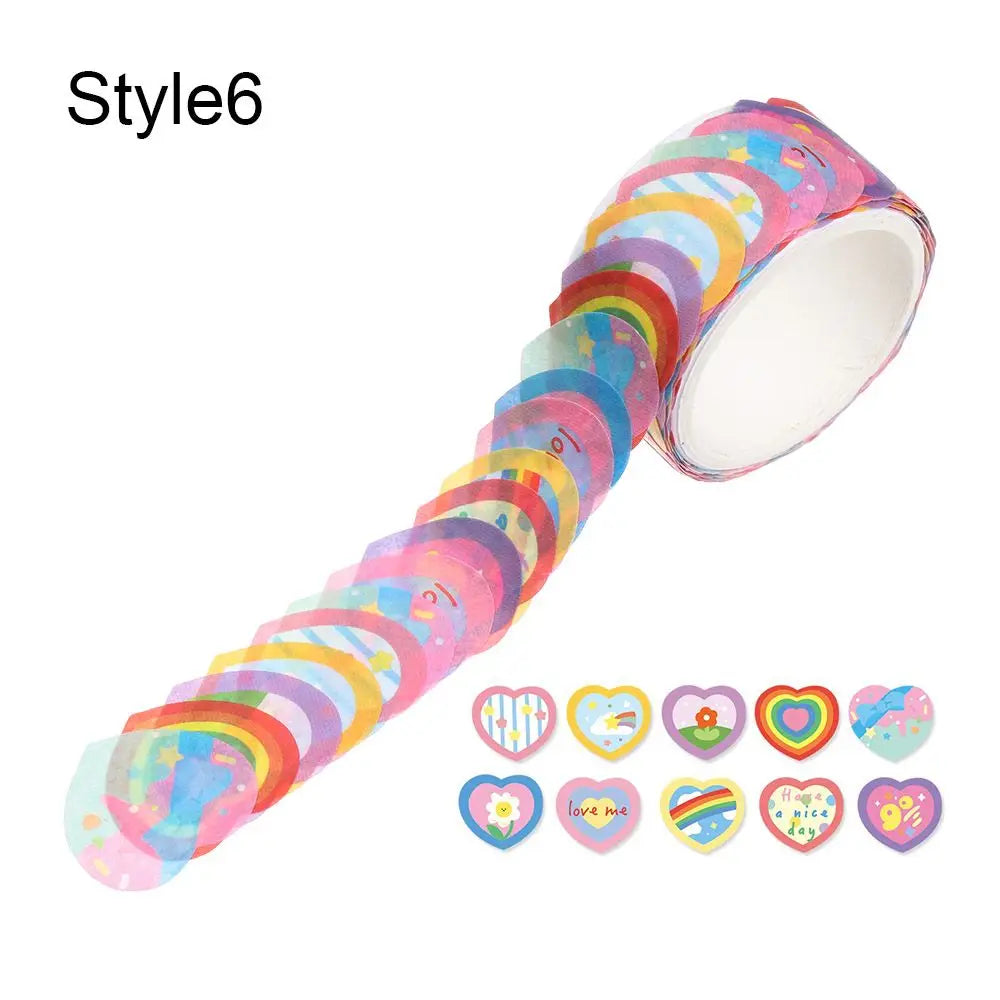 100PCs/Roll Masking Washi Tape Mushroom Butterfly Flower Adhesive Tape Stationery Decoration DIY Scrapbooking Sticker Label (ONLINE ORDER ONLY)