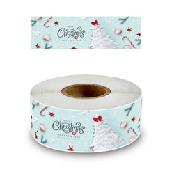 120pcs/roll Rectangle Merry Christmas Sticker Holiday Party Gift Decoration Sealed Envelope Stickers Happy New Year Baking Label (ONLINE ORDER ONLY)
