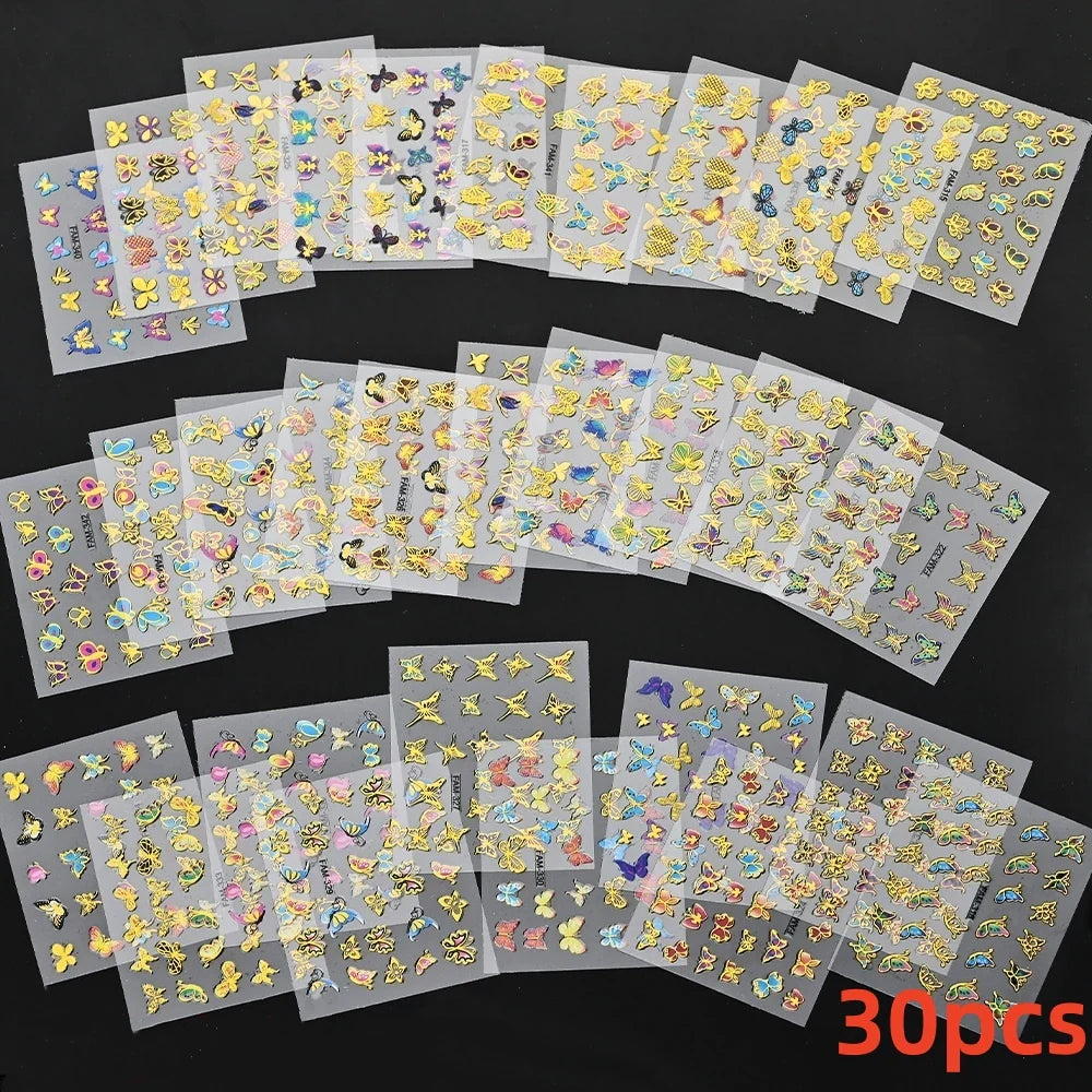30pcs 3D Daisy Design Nail Art Sticker Set Acrylic Sanding Colorful Floral Decals Self-Adhesive Nail Art Supplies DIY Manicure * (ONLINE ORDER ONLY)