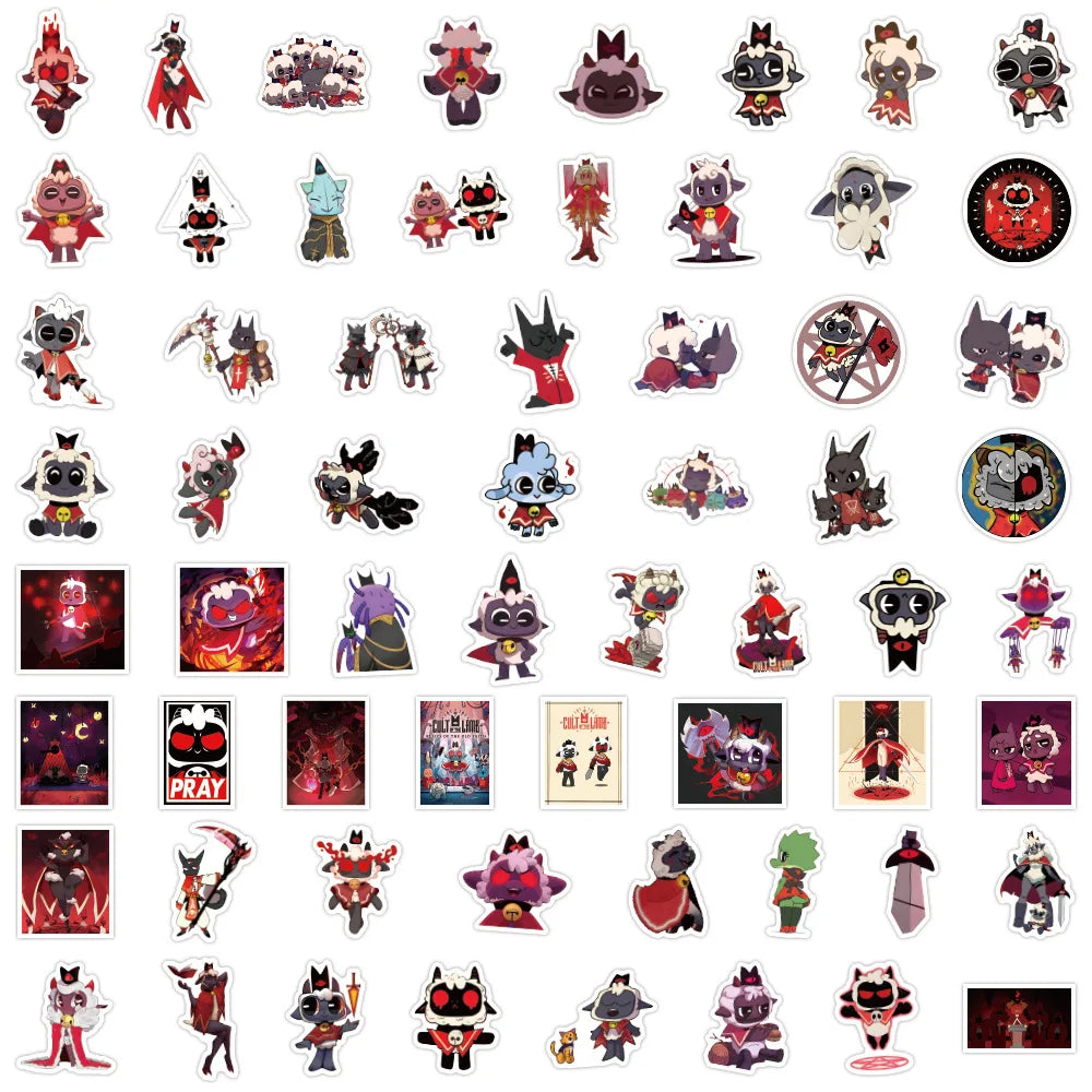 10/30/60/120PCS Cult of The Lamb Stickers Funny Game Decals Scrapbook Luggage Laptop Guitar Bike Skateboard Cartoon Sticker Toy (ONLINE ORDER ONLY)