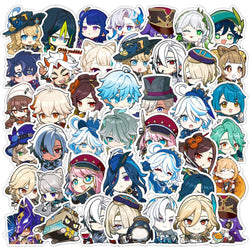 50pcs Genshin Impact Stickers for Helmet, Wall, DIY Decoration with Storage Box (Online Order Only)