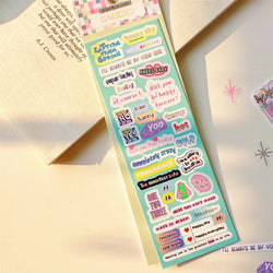 1Pcs Korean Ins Text Material Sticker Scrapbooking Idol DIY Album Decoration Sticker Aesthetic Personalized Kawaii Stationery (Online Order Only)