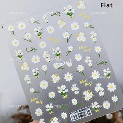 Vivid Honey Bee Ribbon Bowknot Pot Daisy Wreath Flower Shining Tulip Honeycomb Jar Self Adhesive Nail Art Sticker Manicure Decal (ONLINE ORDER ONLY)