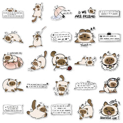 10/30/50PCS Siamese Cat Stickers Cute Cat Graffiti Animal Cartoon Sticker Fridge Luggage Laptop Phone Guitar Car Bike Decals Toy (Online Order Only)