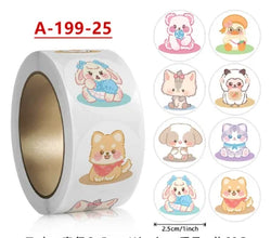 500Pcs Children's Cartoon Animal Stickers Baby Stickers Kindergarten Inspirational Little Red Flower Reward Roll Stickers (ONLINE ORDER ONLY)