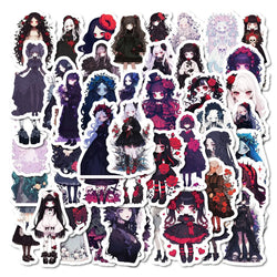 Gothic Girl Cartoon Stickers Dark Lolita Graffiti DIY Scrapbook Laptop Bike Guitar (ONLINE ORDER ONLY)