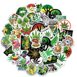 10/30/50/100PCS Funny Characters Leaves Weed Smoking Graffiti Stickers Car Travel Luggage Guitar Laptop Waterproof Cool Sticker (ONLINE ORDER ONLY)