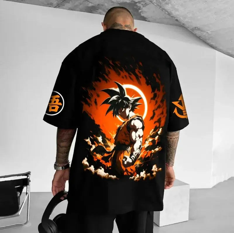 Dragon Ball Goku T-Shirt: Classic Hot Blood Anime Portrait (ONLINE ORDER ONLY)