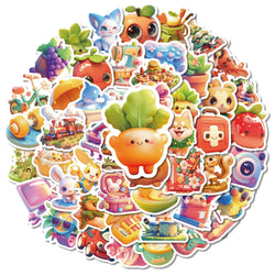 10/30/50PCS Kawaii Animal Stickers Cute Cartoon Food Graffiti Sticker Luggage Laptop Guitar Bike Skateboard 3D Decals Kids Toy (Online Order Only)
