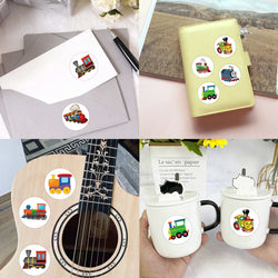 100-500pcs Kids Stickers Train Birthday Party Sticker Traffic Round Reward Sticker For Boys Girls Gift Label Stationery (Online Order Only)