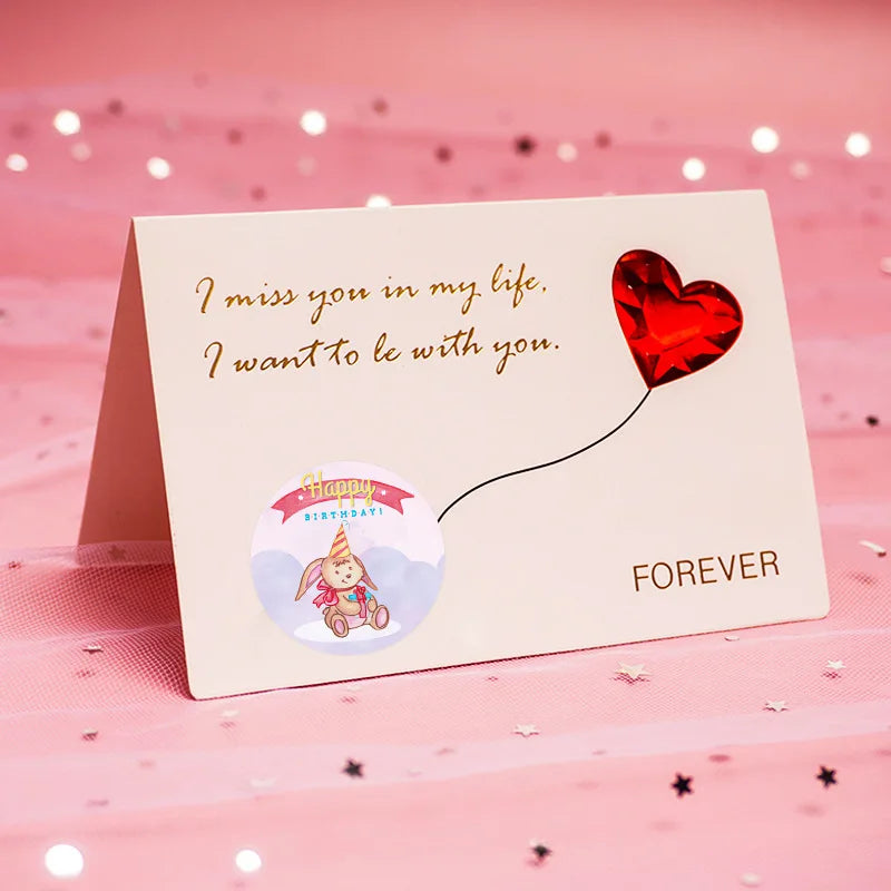100-500pcs Cute Happy Birthday Stickers Children's Birthday Party Gift Sealing Decorations Greeting Card Labels (ONLINE ORDER ONLY)