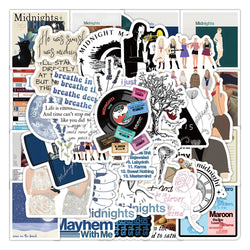 10/60PCS New Album Midnights Stickers Beautiful Stickers DIY Mobile Phone Notebook Graffiti Children's Toys Case Stickers (ONLINE ORDER ONLY)