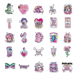 10/30/50PCS Cute Gothic Halloween Skull Magic Stickers DIY Laptop Luggage Skateboard Graffiti Decals Sticker for Kid Toys (Online Order Only)