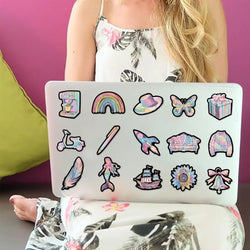 60PCS Colorful Shoes Shells Schoolbags Aesthetics Sticker Waterproof Cartoon Sticker For Desk Refrigerator Computer Phone (ONLINE ORDER ONLY)