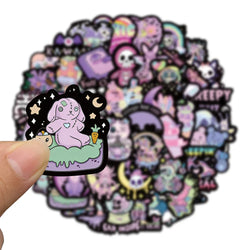 10/30/56PCS Cute Cartoon Halloween Gothic Horror Stickers Decals Skull Decals Decoration For Suitcase Notebook Laptop Fridge Car (ONLINE ORDER ONLY)