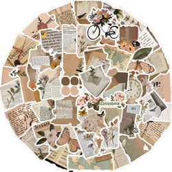 10/25/50pcs Retro English Fragmented  Stickers Decals Cartoon Graffiti DIY  Notebook Luggage Wall Decoration PVC Sticker (ONLINE ORDER ONLY)