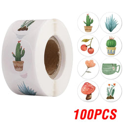 100-500pcs Round Cartoon Sticker 1Inch Thank You Stickers for Gift Cards Envelope Paper Scrapbook Sealing Label (ONLINE ORDER ONLY)