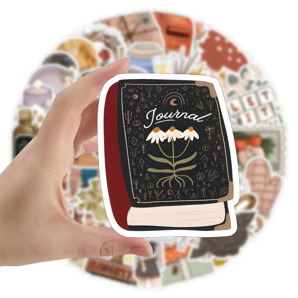 10/30/50/100pcs Vintage Art Plant Funny Cartoon Stickers Decals Laptop Suitcase Motorcycle Car Phone Waterproof Sticker Kids Toy (ONLINE ORDER ONLY)