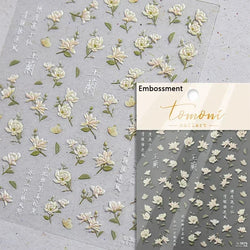 Hummingbird Iris Butterfly Peony Rose Tulip Daisy Lily Flowers Morning Glory Pearl Rhinestones Nail Art Sticker Decoration Decal (ONLINE ORDER ONLY)
