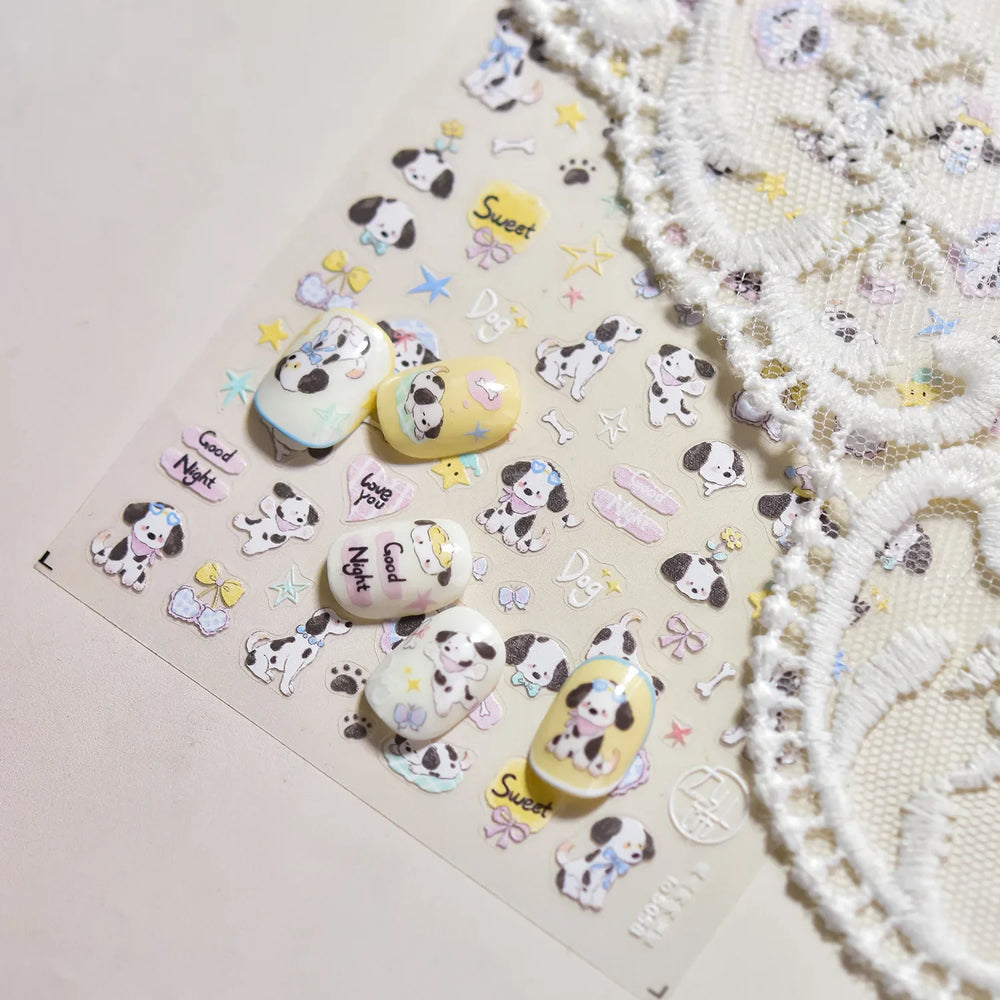 Fruits Apple Strawberry Animals Bear Dog Party Dream Flower Bone Rain Self Adhesive Nail Art Decoration Sticker Manicure Decals (Online Order Only)