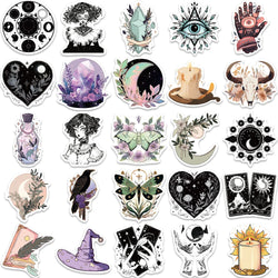 10/30/50PCS Gothic Magic Witch Stickers Aesthetic Graffiti DIY Phone Laptop Scrapbook Suitcase Bike PVC Watrproof Decals Kid Toy (ONLINE ORDER ONLY)