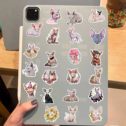 50PCS Sphinx Pink Hairless Cat Kitty Cute Vinyl Waterproof Stickers Cartoon Diary Suitcase Scrapbook Laptop Bike Sticker Decals (ONLINE ORDER ONLY)