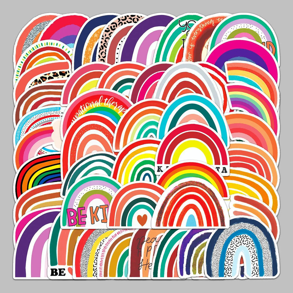 50pcs Rainbow Bridge Graffiti Stickers for Helmet, Wall, DIY Decoration Wholesale (Online Order Only)