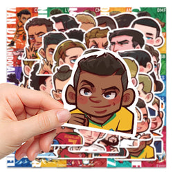 10/30/54PCS Cartoon Soccer Football Star Sticker Packs with Messi, Ronaldo, Suarez, Neymar, and More (ONLINE ORDER ONLY)