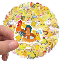 10/30/50/100PCS Cute Chicken Animall Stickers For Kids DIY Handbook Scrapbooking Phone Laptop Wall Decals Decoration Car Sticker (ONLINE ORDER ONLY)