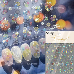 Colorful Bubbles Star Shiny Dreamy Glass Shards Flat 5D Soft Embossed Relief Self Adhesive Nail Art Sticker Chic Manicure Decal (ONLINE ORDER ONLY)