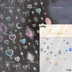 Lovely Heart Strawberry Cherry Bowknot Lace Lolita Crystal Rhinestone Line Rococo Chic Adhesive Nail Art Sticker Manicure Decals (ONLINE ORDER ONLY)